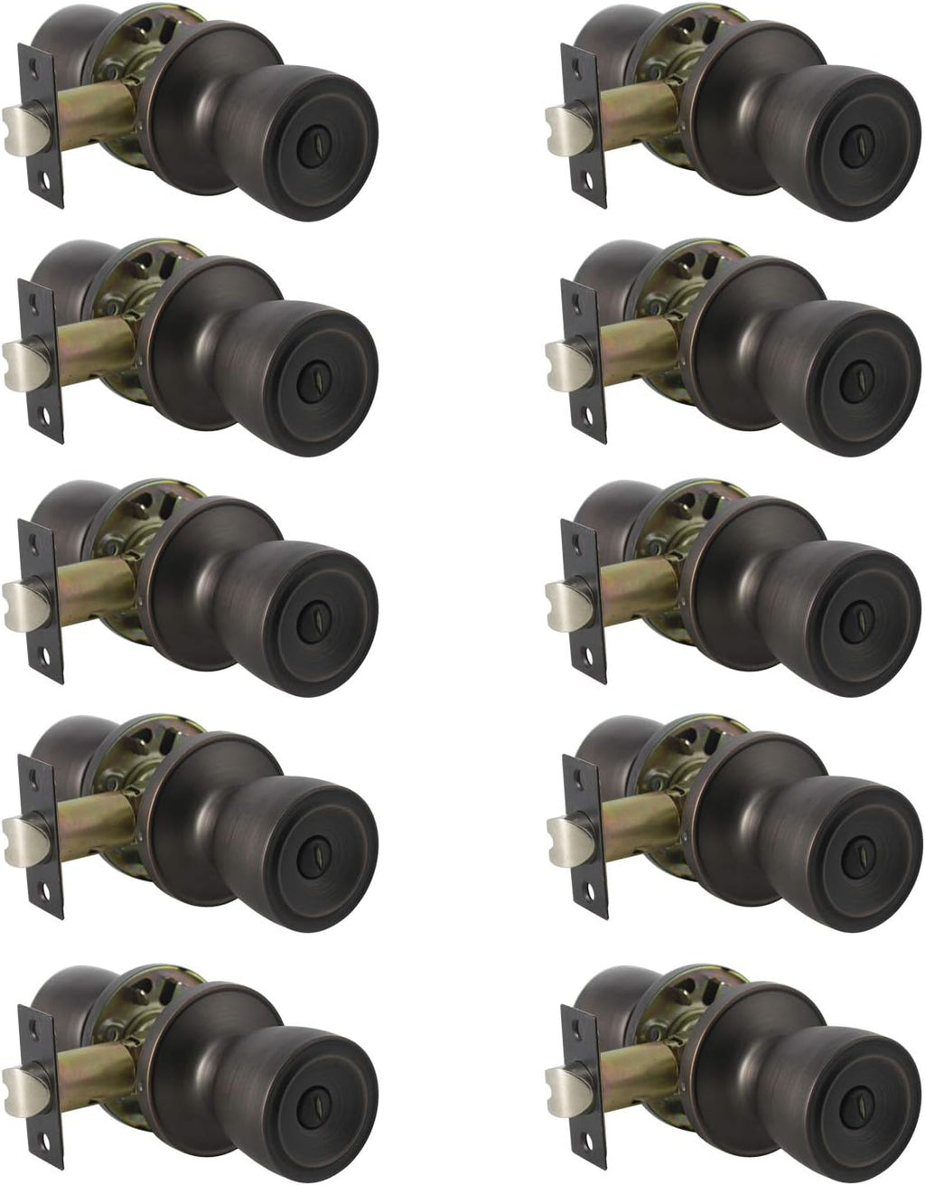 10 Pack Privacy Keyless Doorknobs in Oil Rubbed Bronze U59752
