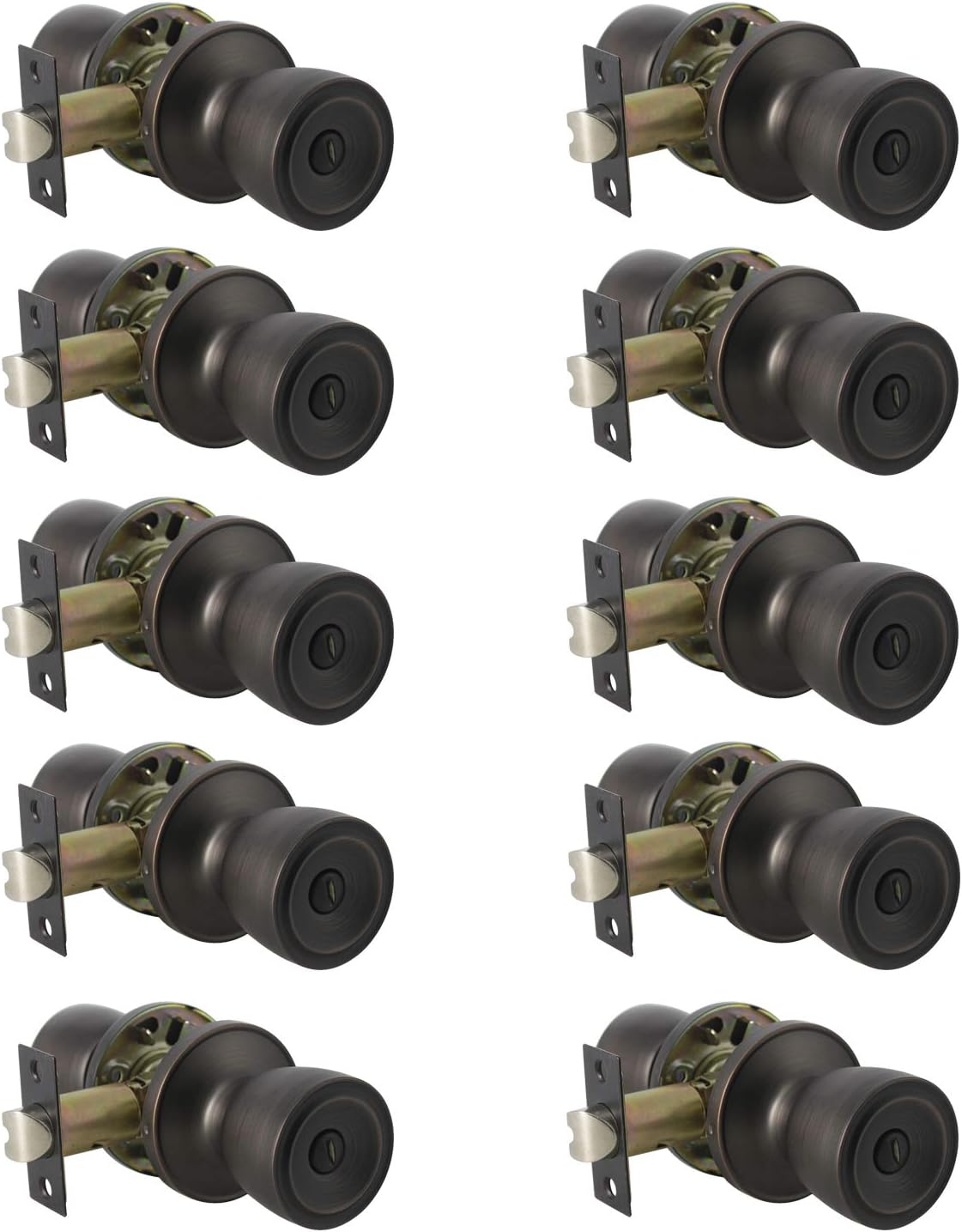 10 Pack Privacy Keyless Doorknobs in Oil Rubbed Bronze U59752