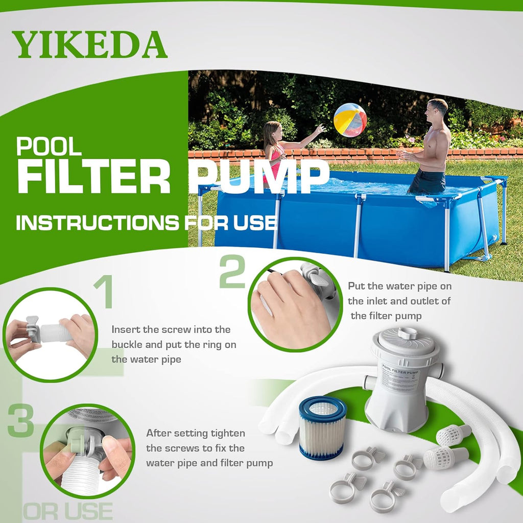 Ground Swimming Pool Filter Pump with Filter Cartridge, 300 GPH, Pack of 2 K814750
