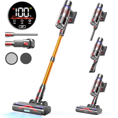 Cordless Vacuum Cleaner, 45Kpa 550W 65Mins Self-Standing Stick Vacuum with Touch Screen P9139