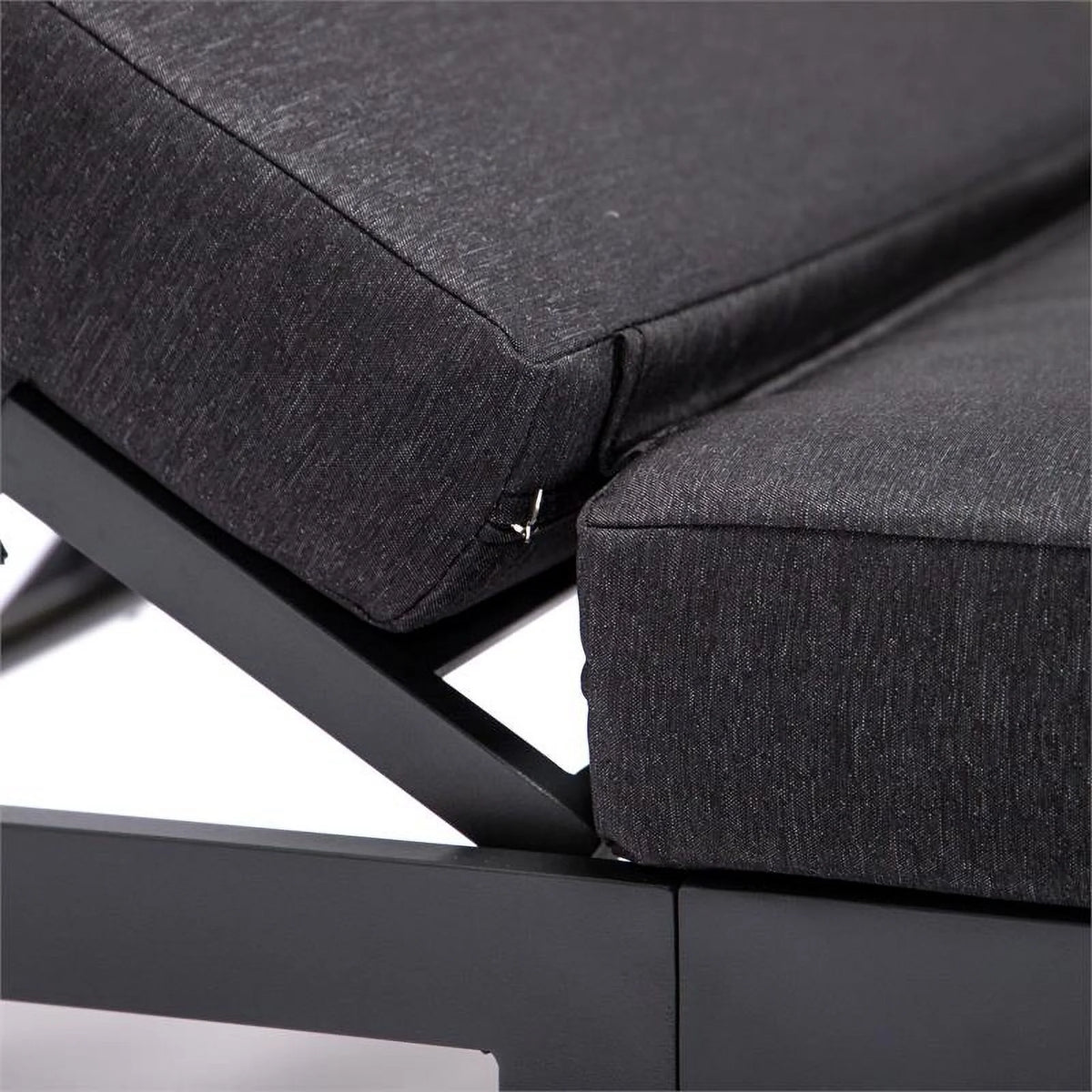 Aluminum Patio Chaise Lounge Chair with Black Cushions X15139