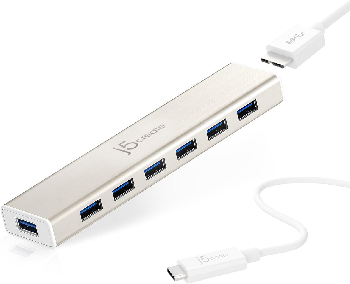 USB Type-C to 7-Port USB 3.0 Data Hub with 3 ft Extended Cable W98239