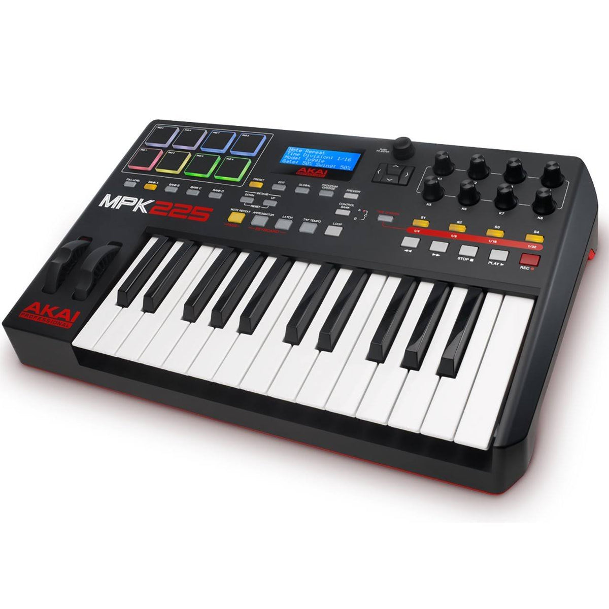 USB Midi Keyboard Controller 25 Semi-Weighted Keys Black E17002