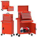 Red 5 Drawer Tool Storage Cabinet with Wheels and Lock E8591