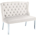 Cream Velvet Settee Bench A529