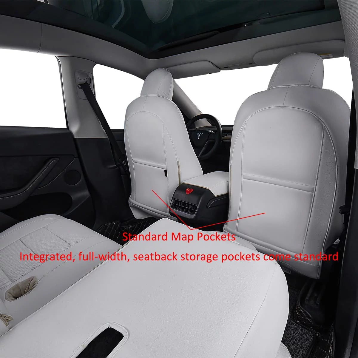 Custom Fit Car Seat Covers Full Set Leatherette White F785254