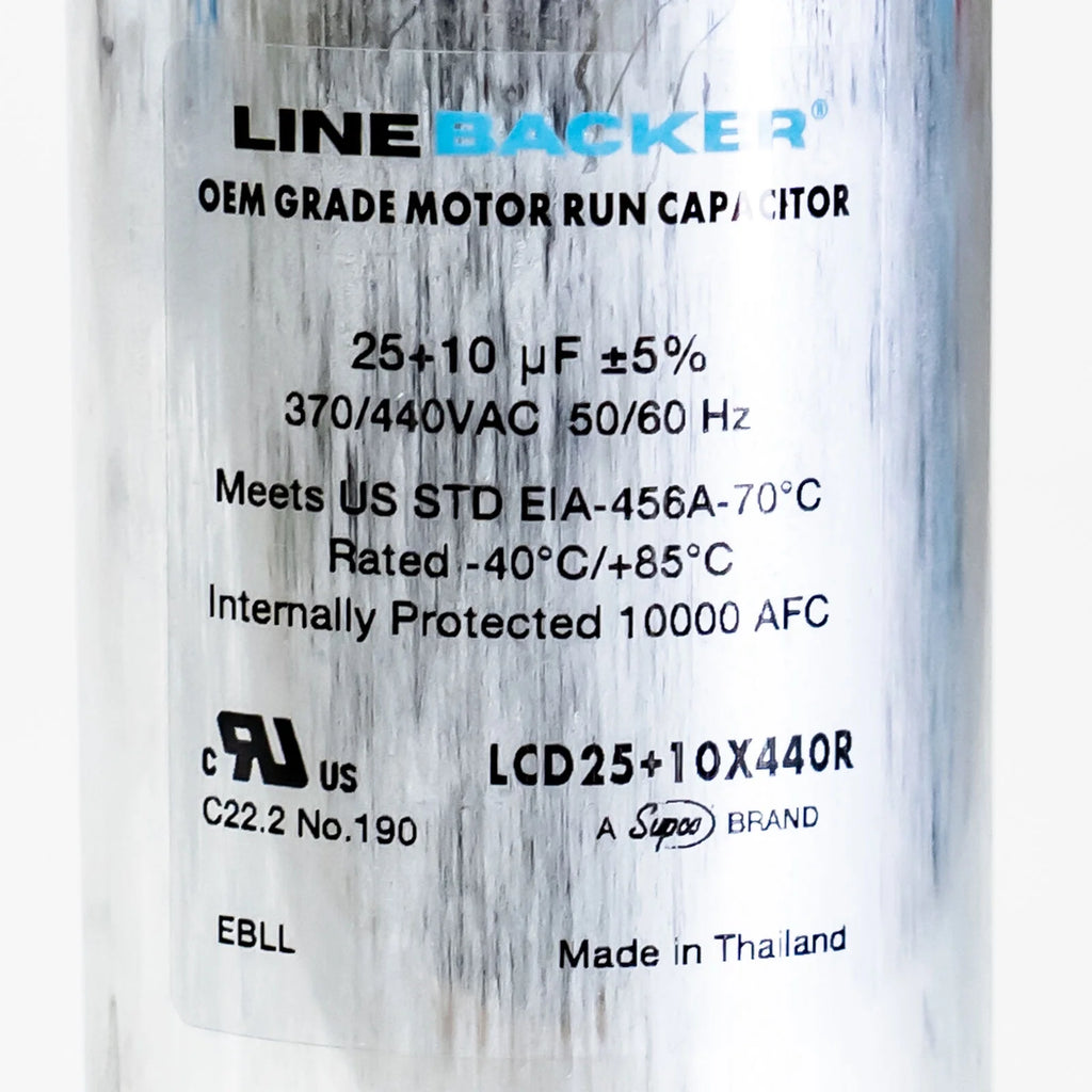 Capacitor Round Dual Run 25 + 10 uf mfd 370/440 Volts E358