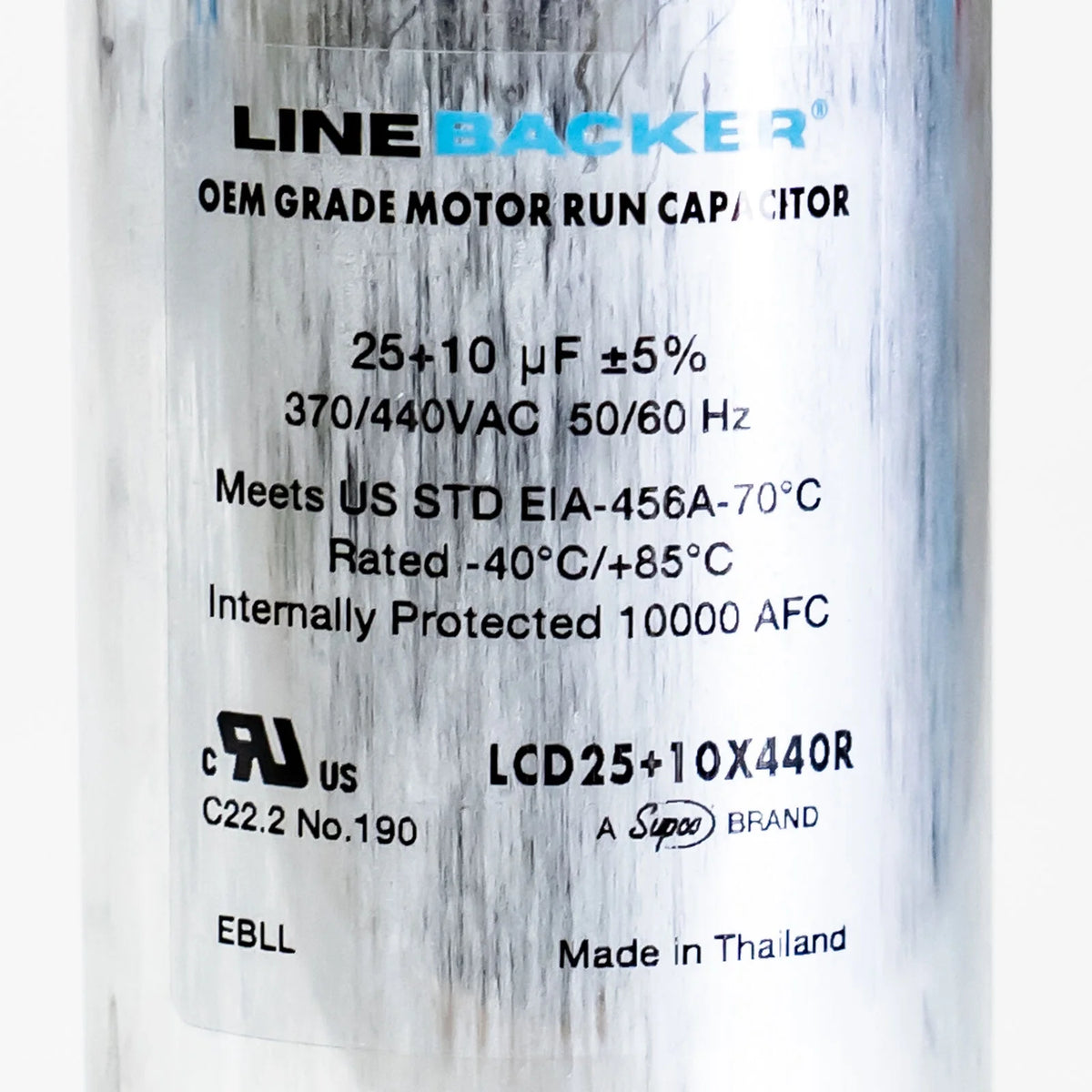 Capacitor Round Dual Run 25 + 10 uf mfd 370/440 Volts E358