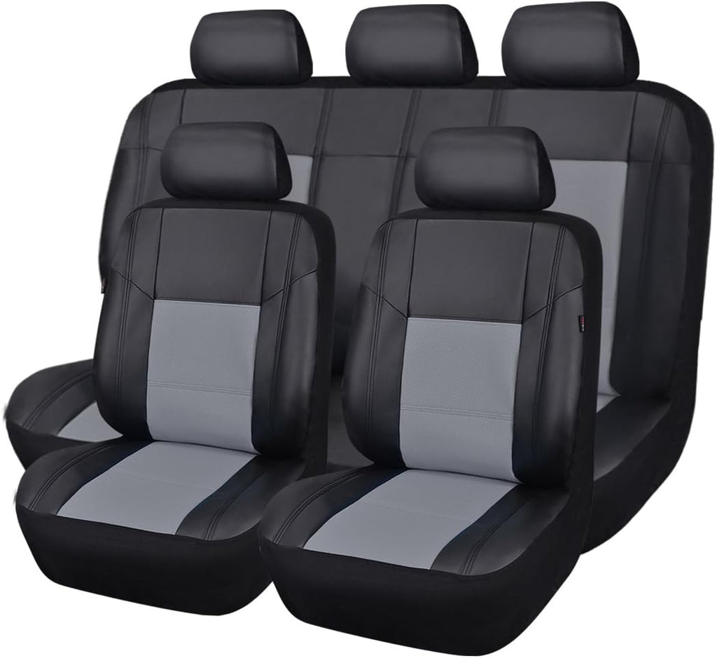 11PCS PU Leather Universal Seat Covers Set (Dark Gray) L667