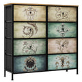 9 Drawer Dresser with Steel Frame Wooden Top G883960