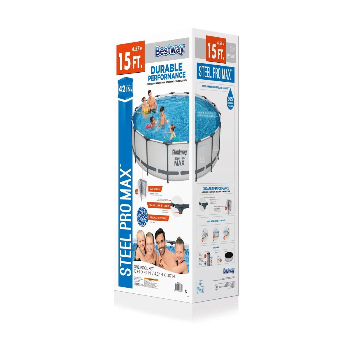 15'x42 Round Frame Above Ground Pool with Filter Pump D1642