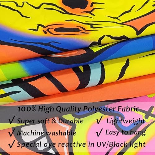 Blacklight UV Reactive Glow in The Dark Tapestry 70" x 90" A608180
