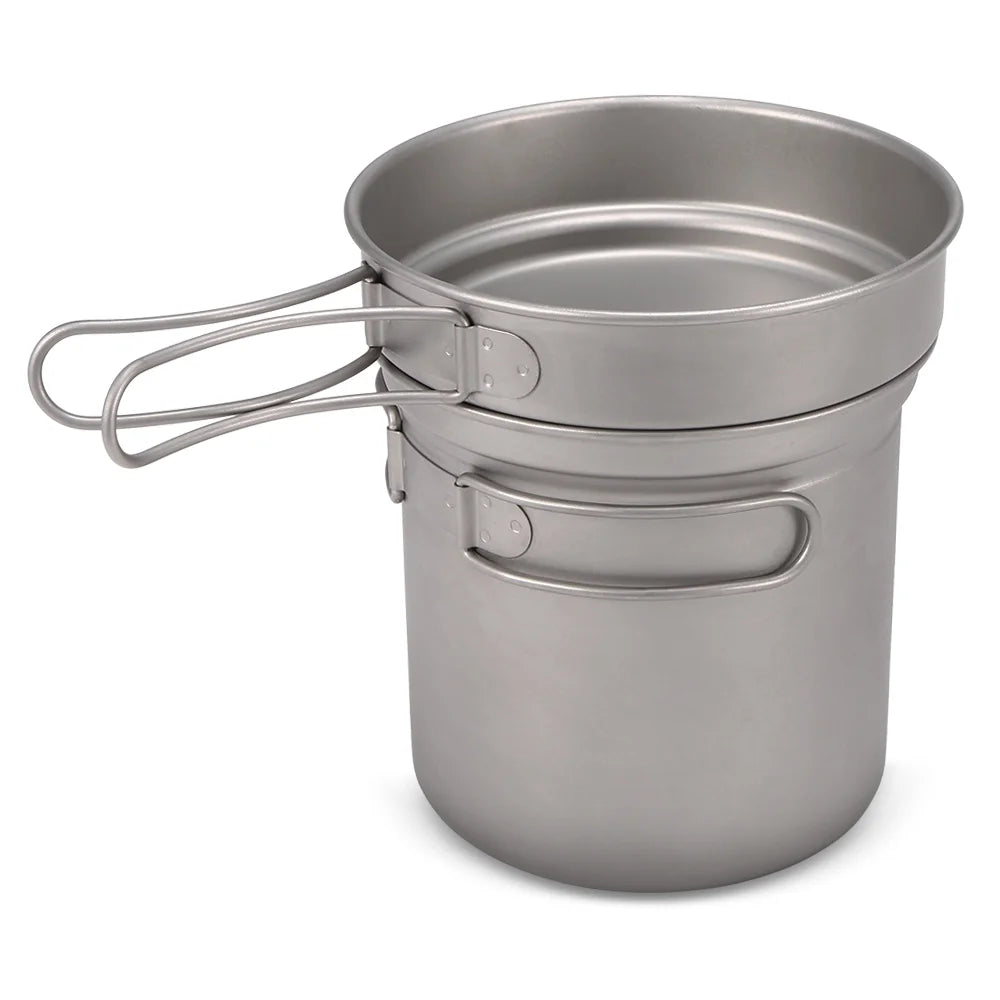 Titanium Cookware Set 1000ml 750ml Pot Pan Spoon Set Z568540