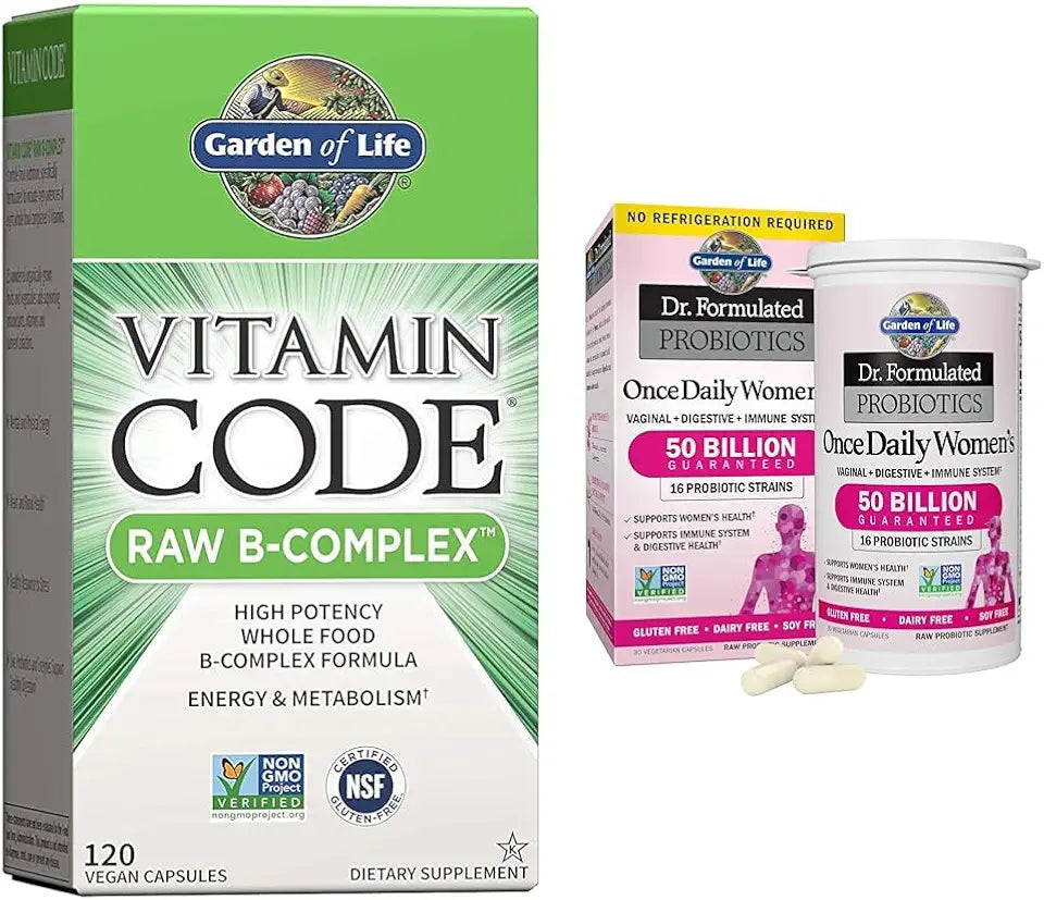 Vitamin B Complex 120 Vegan Capsules & Women's Probiotics 30 Capsules A6874